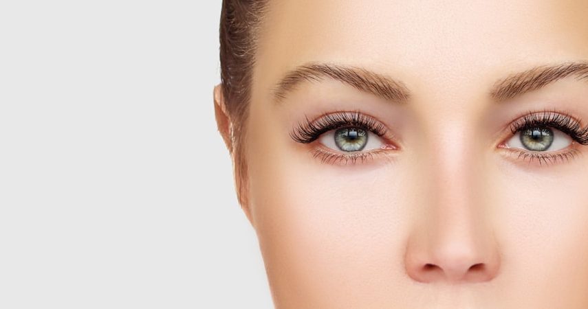 eyelash mites woman green eyes