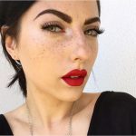 Makeup Freckles With Bold Lip
