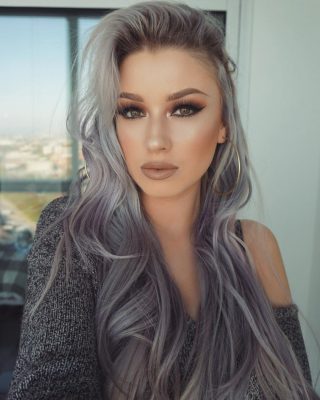 Violet Grey Hair Color