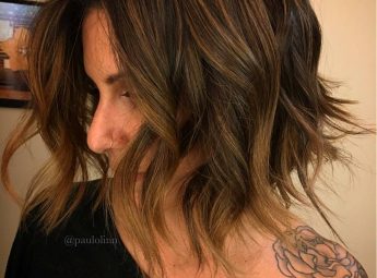 Brunette Lob Hairstyle 