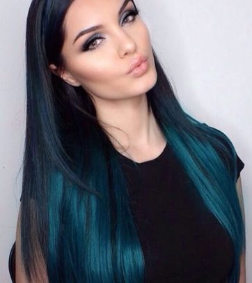 Black to Green Ombre Hair
