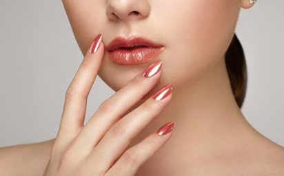Girl with painted nails